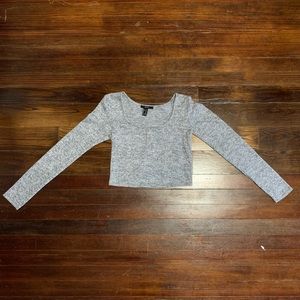 Forever 21 Cropped Gray Long Sleeve